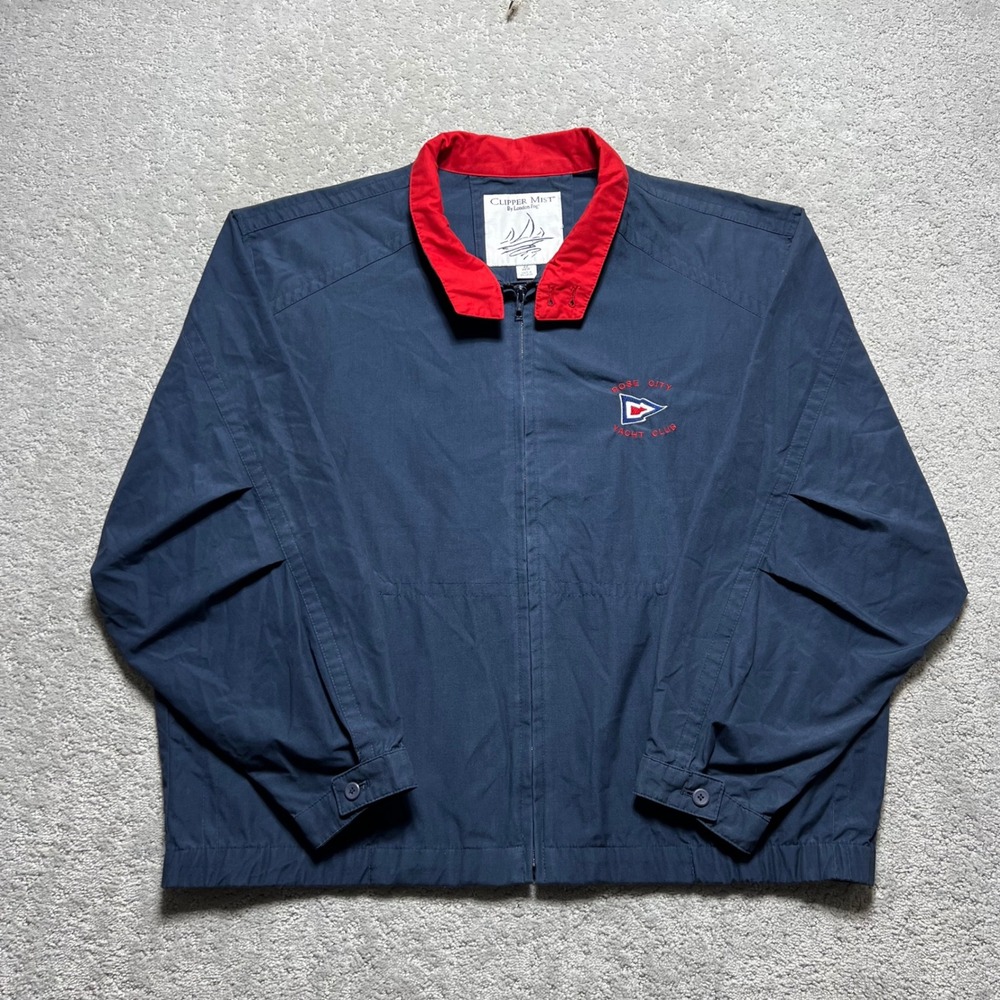 Rose City Yacht Club Jacket Mens 2XL Navy Harrington Clipper Mist London Fog